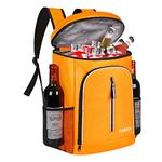 FORICH Soft Cooler Backpack Insulated Waterproof Backpack Cooler Bag Leak Proof Portable Small Cooler Backpacks to Work Lunch Travel Beach Camping Hiking Picnic Fishing Beer for Men Women (Orange)