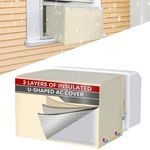 Outdoor Window Air Conditioner Cover for Midea U-Shaped Air Conditioner 8000/10000/120000 BTU, 3 Layers Insulation with Aluminum Foil AC Cover for Midea , Air Conditioner Covers for Outside, Beige