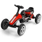 Kids Go Kart, 4-Wheel Pedal Powered Ride On Racer Car for Kids, Boys, Girls, Aged 3-8 - PB1388 Red_Intexca