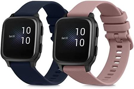 kwmobile Bracelet compatible avec Garmin Venu Sq Music/Sq bracelet - 2x bracelet de rechange en silicone pour fitness tracker