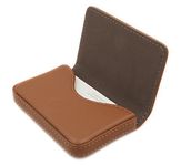 RFID Blocking Wallet - Minimalist Leather Business Credit Card Holder, Light Coffee, Small, Minimalist