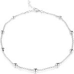 Sterling Silver Ankle Chain with Baubles - Variable Length 24-26.5cm