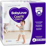 BabyLove Cosifit Nappies Size 4 (9-14kg) | 1 Month Supply 180 Pieces (3 X 60 pack)