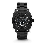 Fossil Watch for Men Machine, Quartz Chronograph Movement, 45 mm Black Stainless Steel Case with a Stainless Steel Strap, FS4552IE