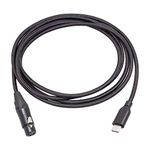 HUALEU 3FT Female XLR to USB C Mic Link Converter Cable, Plug and Play Mic Adapter for iPhone 15 ipad pro Samsung Huawei Google USB Type C Devices Connect Microphone