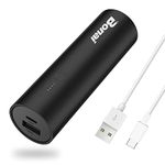 BONAI USB C Portable Charger 5000mah Power Bank Small Battery Pack Phone Charger for Samsung Galaxy Motorola Nokia Huawei Oppo Google Pixel Mobile Phone, Black (USB to C Charging Cable Included)