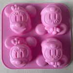 4 Cups Minnie Mouse Silicone Cake molds, Ice Mold, Candy Tray for Mousse Cake Decoration, Jelly, Icing Soap, Chocolate and DIY Tools