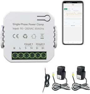 Smart Energy Monitor, Single Phase Clamp Electricity Meter with 2 * 80ACT Current Transformer, WiFi, Real-Time Electricity Monitor/Meter, Solar/Network Metering