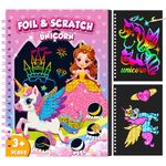 CutteeyFyry Foil Art Fun Kit for Kids,Unicorn Foil &Scratch Paper Art Set 2-in-1,Foil Crafts for Kids Ages 3-10,Creative Birthday Christmas Travel Toys Gift for Girl and Boy