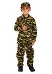 HENBRANDT Children’s Army Boy Soldier Fancy Dress Costume Military Camouflage Uniform Jungle War Size Medium Ages 7-9 Halloween Fancy Dress for Boys Soldier Outfit for Kids