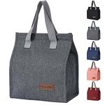 Tellumo Insulated Lunch Bag for Women Men Large Lunch Box Container Reusable Leakproof Tote for Office, Work, School, Beach or Travel (Grey)