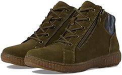 Clarks Women's Caroline Park Ankle Boot, Olive Suede, 6.5 US