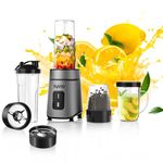 Syvio Blender for Shakes and Smoothies, 600W Personal Blender, Smoothie Blender with 2 BPA-Free 20 Oz Sport Cup, 1 Party Mugs, 1 * 10 Oz short cup,Easy to Clean…