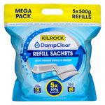 Kilrock Damp Clear Moisture Trap Refill - Pack of 5 x 500 grams - Moisture Absorbers - for air quality, reduces damp odours & damage