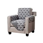 PIC Reversible Non - Slip Arm Chair Slipcover for Living Room Chair Slipcovers, Water Resistant, Protects Furniture from Children, Pets, and Stains, Machine Washable, Grey