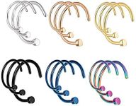 LEEQ 18 Pieces 20 G C Shape Nose Ring inless Steel Nose Hoops Body Piercing Jewelry for Men Women, 3 Sizes