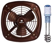 Havells Ventil Air DSP 230mm Exhaust Fan (Choco Brown) (FHVVEMTBRN09) Water Proof Immersion Water Heater HB 15 1500 Watt (White Blue)