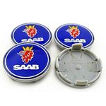 NANNUT 4pcs Car Hub Centre Caps, For Saab 93 9-3 9-5 Vector Linear Aero, 63mm, DustProof Rims Badge Wheel Center Caps, Waterproof Hubcaps, Exterior Decoration Accessories