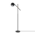 Globe Electric Molly 60'' Floor Lamp, Matte Black, Brass Pivot, Matte Black Shade, in-Line On/Off Foot Switch