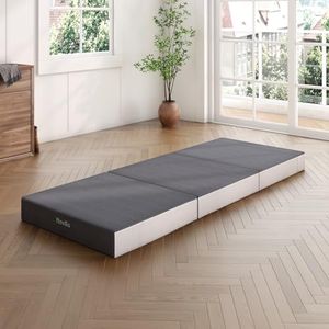 Novilla Matelas Pliant lit de Voyage 120 x 195 cm, Matelas en Mousse à mémoire de Forme en Gel, épaisseur 7 cm, Matelas Pliable d'invité ou de Camping,Certifié Oeko-TEX et CertiPUR-US, Lavable