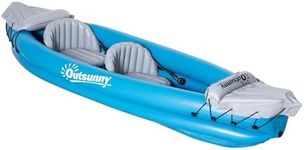 Outsunny Inflatable Kayak 2-Person Inflatable Canoe Boat Set with Air Pump, Aluminium Oars - Blue
