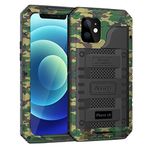 Beeasy Case for iPhone 12 Shockproof Waterproof Heavy Duty Protective,Military Full Body Tough Case Built in Screen Protector,Metal Hard Armour Phone Case for iPhone 12 6.1",Camo