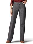 Lee Women's Flex Motion Regular Fit Trouser Pant, Carbon Rinse, 14