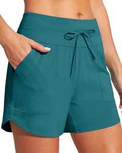 IUGA Womens 5" Swim Board Shorts Stretchy High Waisted Beach Shorts for Women Quick Dry UPF 50+ Swimsuit Bottoms with Liner