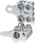 Vgate 12-Way Terminal Block Bus Bar, Multi-Size Connectors for Lithium or Lead-Acid Battery with Bolt Down Ends or Threaded Studs, M6 or 1/4”-20