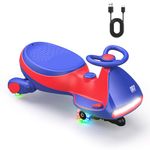 FanttikRide 12V N7 Pro Electric Kids Car, Anti-tipper, Ergonomic, 2 in 1, 2 Speeds, Flashing Wheels, Bluetooth, Charging Type C, for Children from 3 Years, 68 Kg,Red and Blue.