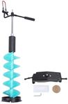 8 Inch Diameter Ice Fishing Auger, Ice Drill Bit for Electric Drill, 70cm Extension Rod, 28in Length Cordless Ice Augers for Ice Fishing, Carbide Cemented & Nylon