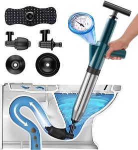 NiC IS COCNG Stura WC, pompa stura scarichi a pressione, sturalavandino ad aria compressa, stura lavandini e scarichi professionale, 3 diverse ventose e la pulizia del lavandino