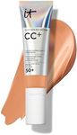 IT Cosmetics CC+ Cream with SPF 50+ - Tan Cool (C) - 1.08 fl oz | Color Correcting Foundation + Concealer - Anti-aging Hydrating Serum, Hyaluronic Acid + Niacinamide, Perfect for Mature Skin