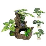 Smoothedo-Pets Fish Tank Decorations Aquarium Decoration Small Ornaments Accessories Betta Fish Hides Cave Rest Soft Silk Leaf(Fish Cave Toy-A)