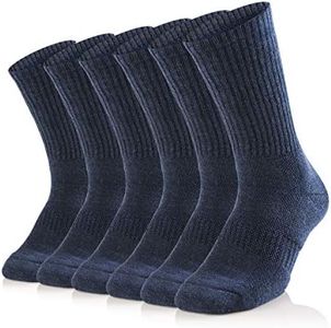 SOX TOWN Men's Moisture Wicking Breathable Performance Combed Cotton Cushion Crew Socks(Navy Blue L)