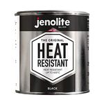 JENOLITE Heat Resistant Paint | Black | 500ml | Matt Black VHT Paint 650°C | Multi-Surface Paint | Ideal As BBQ Paint, Black Stove Paint, Chiminea Paint, Fire Screens & Surrounds, Automotive Paint