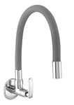 10x SC-4565 Brass Spout Sink Cock, Silver, Chrome Finish