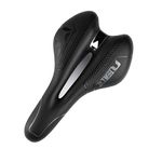 Lietu Most Comfortable Bike Seat for Men's and Women's - Padded Bicycle Saddle with Soft Cushion - Improves Comfort for Mountain Bike, Hybrid and Stationary Exercise Bike (Black/Gray)