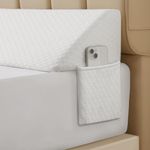 Ruqmuis Queen Bed Wedge Pillow for Headboard, Bed Gap Filler, Mattress Gap Filler Queen, Fill The Gap (0-7") Between Headboard and Mattress (White, 60"x10"x6")