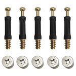 Wolfride 50 Sets Cam Lock Nuts and Cam Screws Furniture Connecting Cam Fitting with Dowel