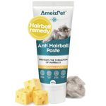 Ameizpet Hairball Remedy for Cats, Treatment for Long & Short Fur Cats with Taurine & Cheese, Anti-Hairball Malt Paste for Pet Fur, 100g (3.52 Oz)