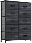 YITAHOME 10 Drawer Dresser - Fabric Storage Tower, Organizer Unit for Living Room, Hallway, Closets - Sturdy Steel Frame, Wooden Top & Easy Pull Fabric Bins