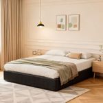 WEUP 9 Inch Bed Frame for Queen Bed, Sturdy Metal Box Spring with Rounded Corners and Fabric Cover, Solid and Durable,Easy to Setup