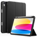 JETech Case for iPad 10 (10.9-Inch, 2022 Model, 10th Generation) with Pencil Holder, Slim Tablet Cover with Soft TPU Back, Auto Wake/Sleep (Black)