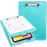 SITHON Nursing Clipboard with Storage, Heavy Duty Portable Writing Clipboard with Compartment Organizer for Nurse Doctor Medical Professionals Teachers Students Sales Coach School Office (Turquoise)