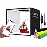 Mini Light Box Photography 9.8 inch/25cm Photo Box PULUZ Portable Photo Studio Lightbox Shooting Tent Kit with 96 LED Lights &12 Colors Backdrops for Small Items Display