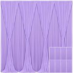 8 Panels Lavender Backdrop Curtain for Parties Wedding Wrinkle Free Light Purple Photo Curtains Backdrop Drapes Fabric Decoration for Baby Shower Photoshoot 40ft(W) x 10ft(H)