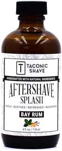 Taconic Shave, Natural Bay Rum Aftershave Splash 4oz, Skin Cooling, Refreshing and Moisturizing After-Shave Liquid Formula with All-Natural Ingredients, Artisan Made in the USA