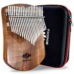 MOOZICA 21 Keys Solid Koa Kalimba, Single Solid Wood Board Professional Kalimba Thumb Piano Marimba with Learning Instruction and High Performance Carrying Case (Acacia Koa, 21-Key)