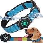 AirTag Dog Collar with Waterproof Air tag Holder, Luminous & Reflective,Comfortable and Durable 1000D Nylon, Dual Safety Buckle,Fit for Medium or Heavy Duty Large and Active Dogs【Airtag not Included】